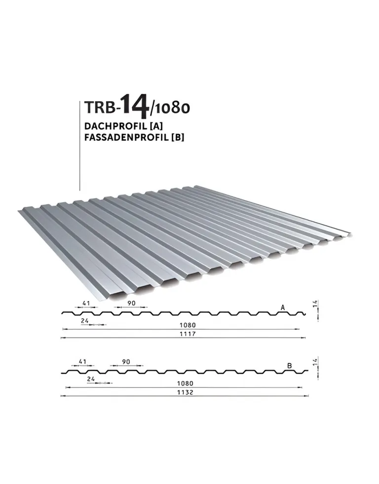 Strešný/fasádny profil TRB – 14/1080